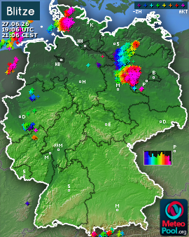 Blitzkarte für Deutschland, letzte 2 Stunden