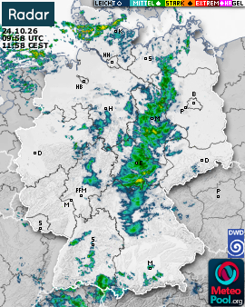 Niederschlagsradar(Wetterradar) für Deutschland