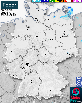 Niederschlagsradar(Wetterradar) für Deutschland