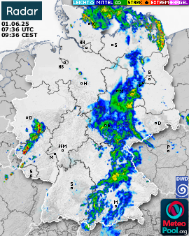 Niederschlagsradar(Wetterradar) für Deutschland