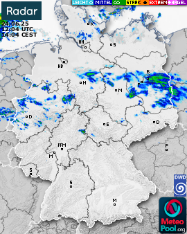 Niederschlagsradar(Wetterradar) für Deutschland