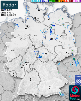 Niederschlagsradar(Wetterradar) für Deutschland