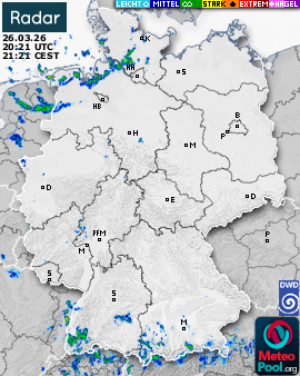 WetterRadar / RegenRadar für Deutschland