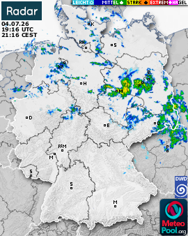 WetterRadar / RegenRadar für Deutschland