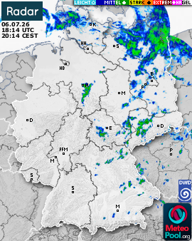 WetterRadar / RegenRadar für Deutschland