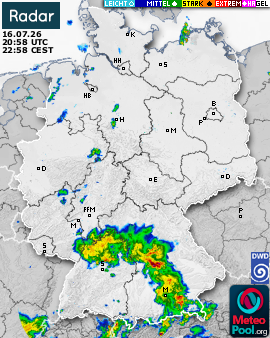 WetterRadar / RegenRadar für Deutschland