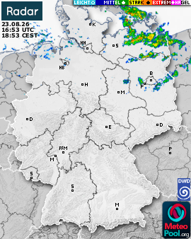 Niederschlagsradar (Wetterradar) für Deutschland