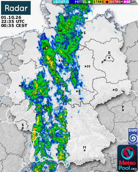 WetterRadar / RegenRadar für Deutschland