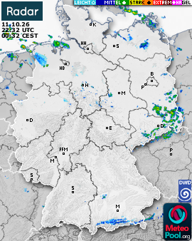 WetterRadar / RegenRadar für Deutschland
