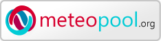 Meteopool-Logo, mit Text, transparenter Hintergrund, 234x60, helle Version