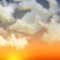 Weather graphics for dawn time, for cloudage 4/8, partly cloudy