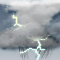 Wettergrafik für Tag/tagsüber für ww-Code 95 (Leichtes/mäßiges Gewitter mit Regen/Schnee)