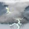 Weather graphics for daytime, for ww-Code 95 (Thunderstorm, slight or moderate, without hail, but with rain and/or snow)