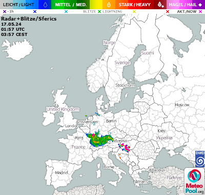 Wetterkarte - WetterRadar und Blitzortung in Europa