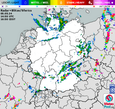 Wetterkarte - RegenRadar und Blitzortung in Deutschland