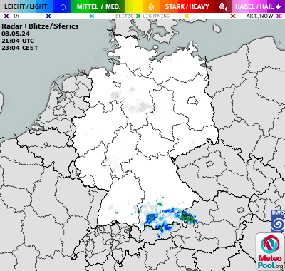 Weather map - weather radar and lightning detection in Germany