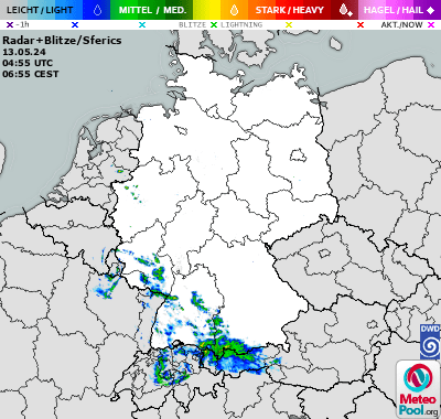Wetterkarte - RegenRadar und Blitzortung in Deutschland